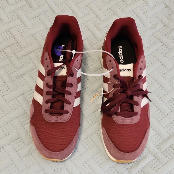 Adidas Men's Maroon and White Sneakers - Picture 1 of 11